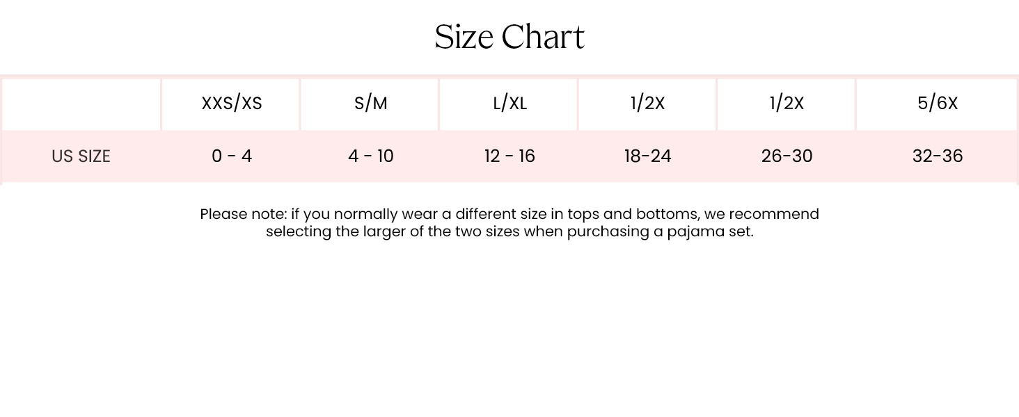 Product size guide