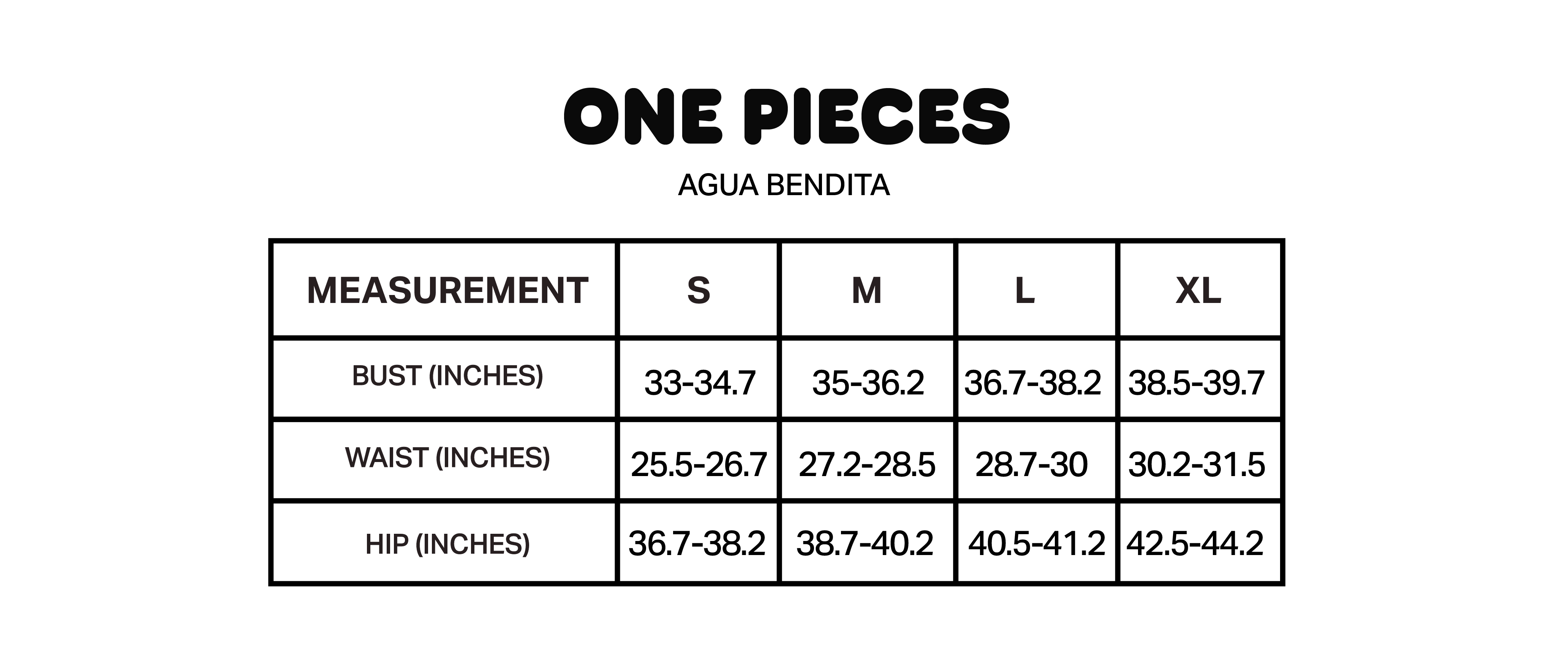 Product size guide