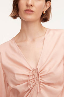 Drawstring Long Sleeve Blouse | Blush
