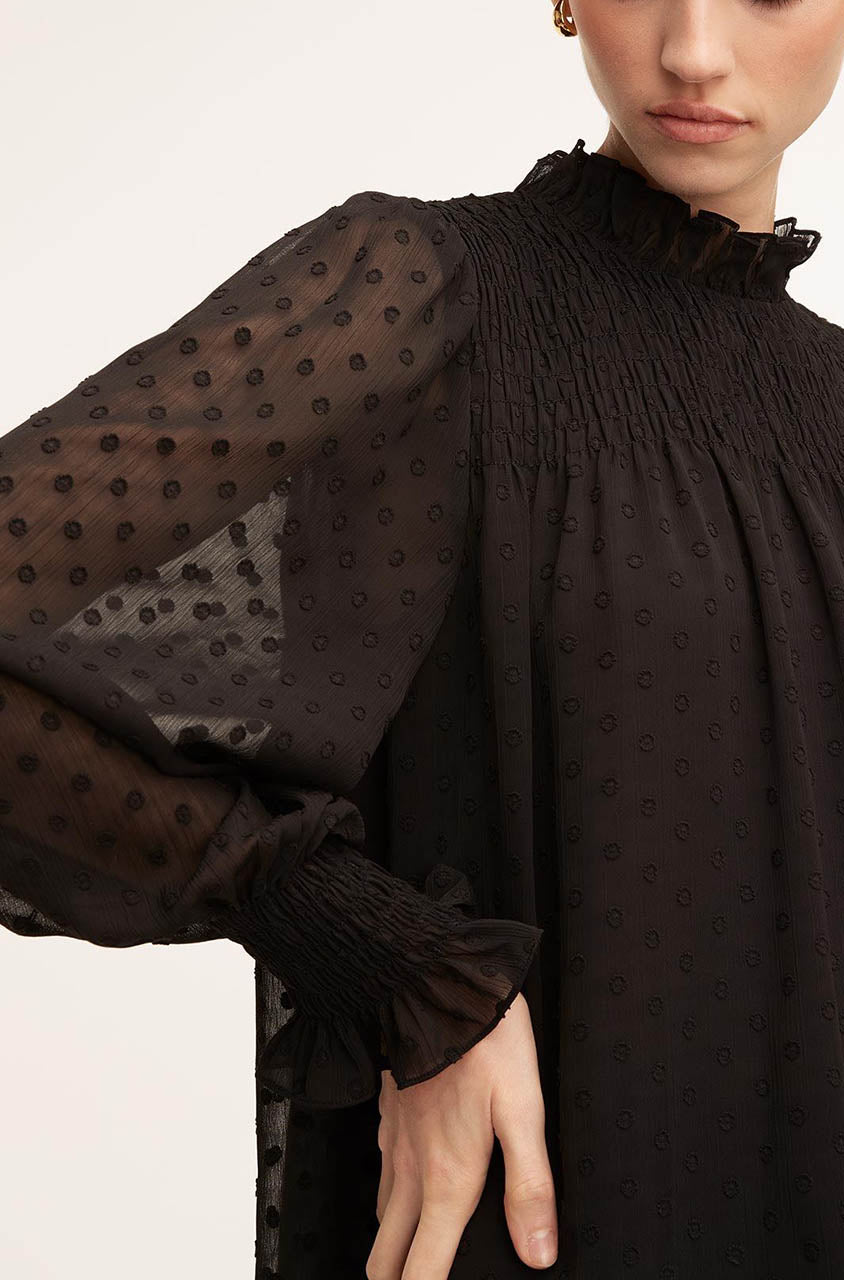 Clip Dot Blouse | Black