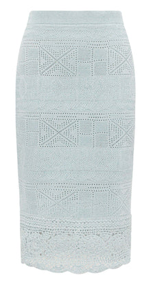 Lace Pencil Skirt | Light Blue