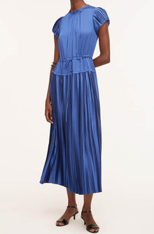 Pleated Sleeve Dress | Cobalt