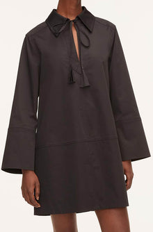 Heavy Cotton Shirt Dress | Black