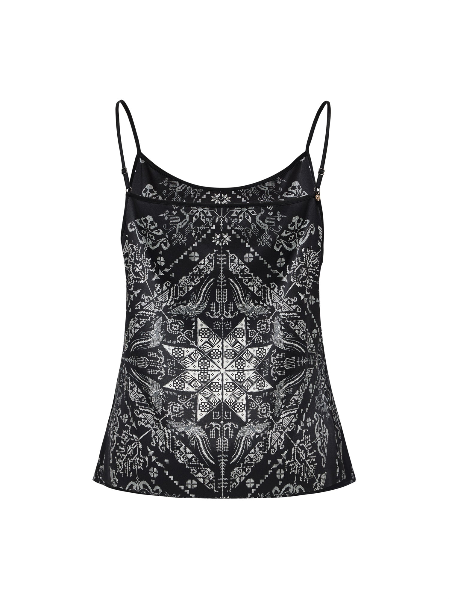 Ethnic Style Silk Camisole | Black