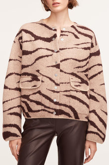 Zebra Jacquard Cropped Jacket | Zebra Port Combo