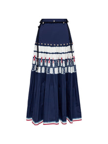 Ethnic Polyester Skirt | Navy