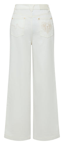 Embroidered Jeans | White