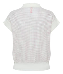 Mulberry Silk Short-Sleeve Knit Top | White