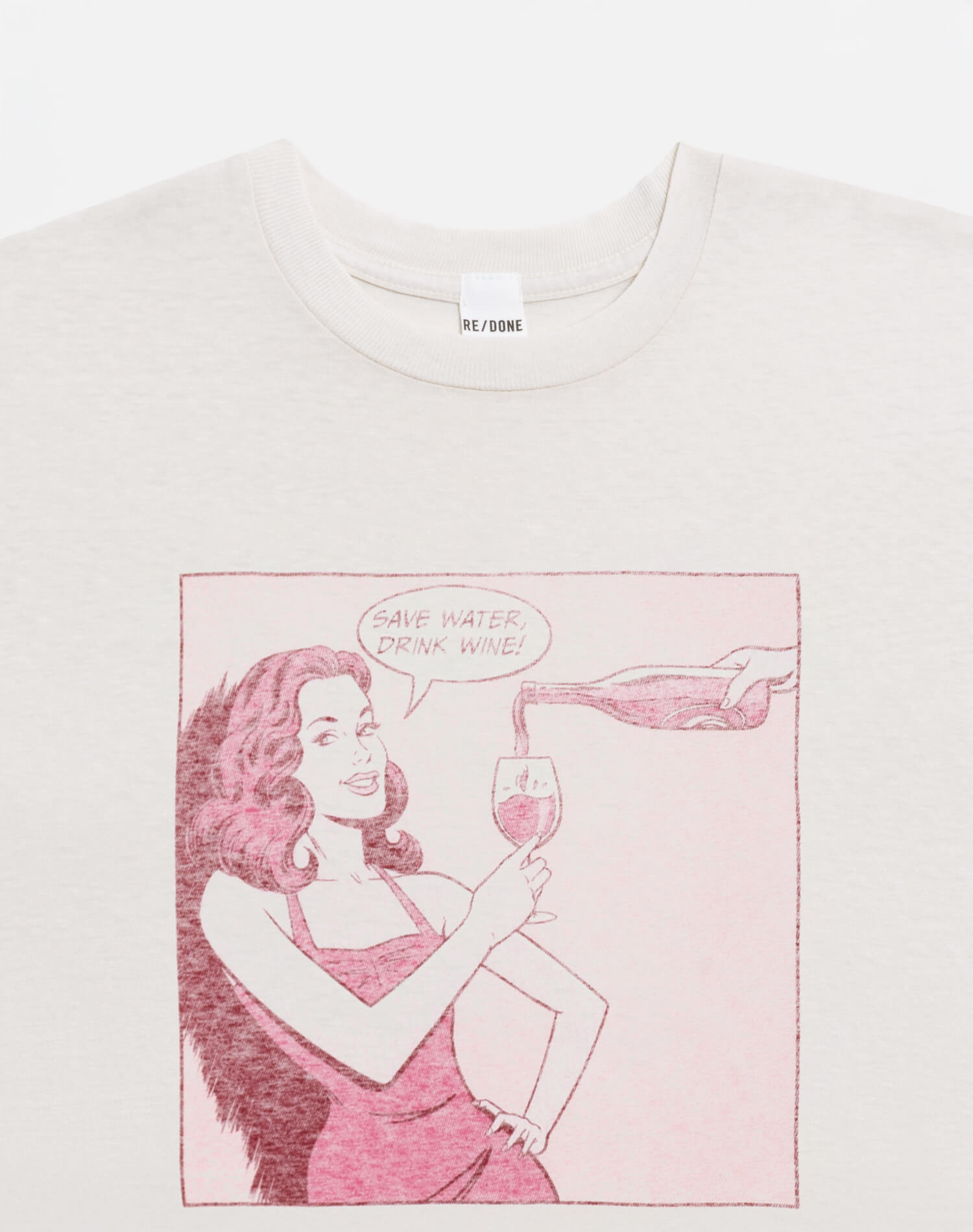 Womens | Classic "Drink Wine" Tee | Vintage White