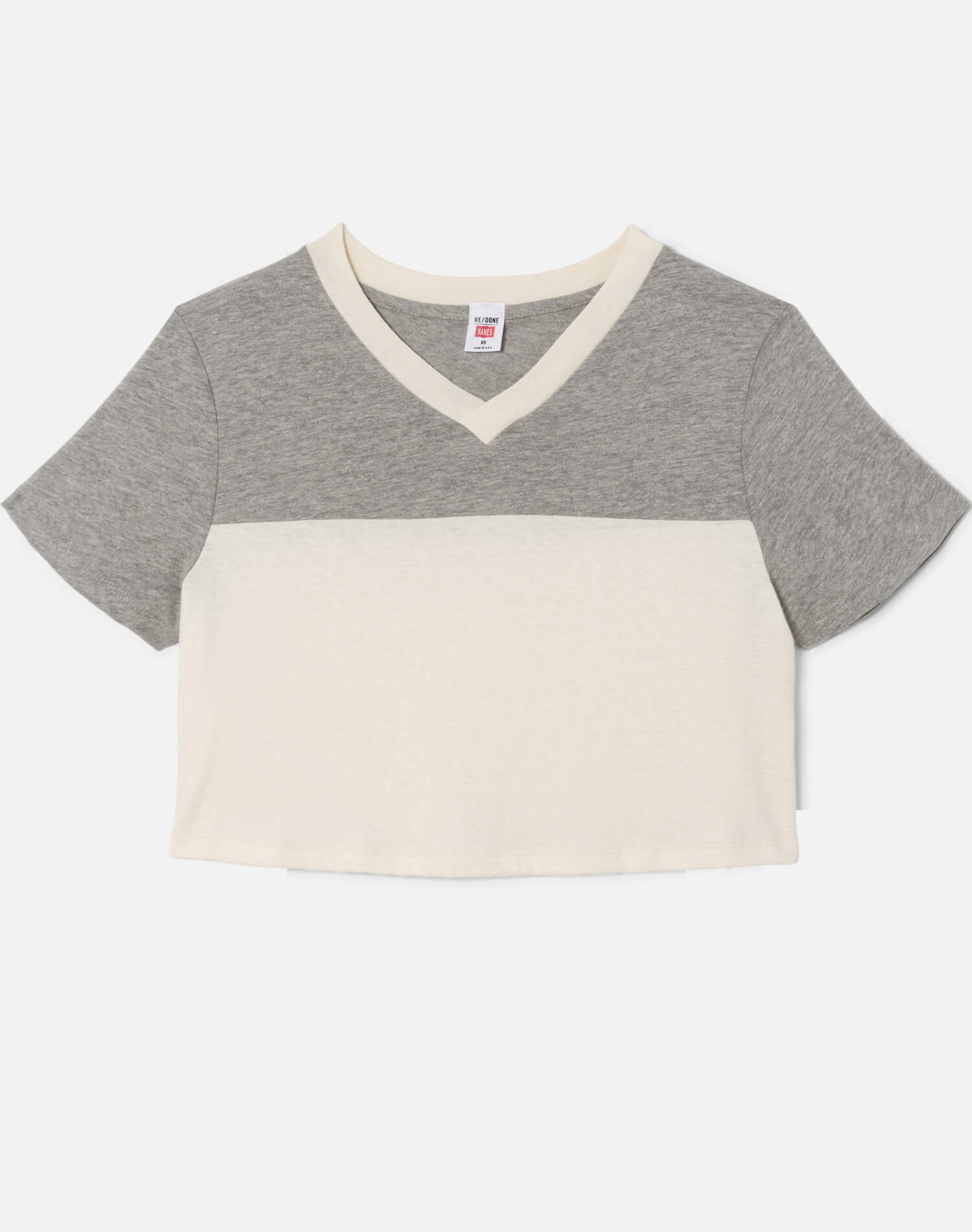 Womens | Hanes V Neck Contrast Jersey | HTG Vintage White