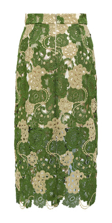 Floral Lace Skirt | Green