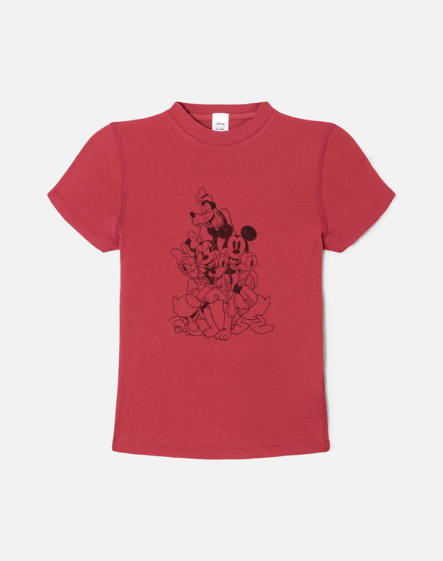 Womens | 90s Baby "Mickey Mouse Crew" Tee | Rosso