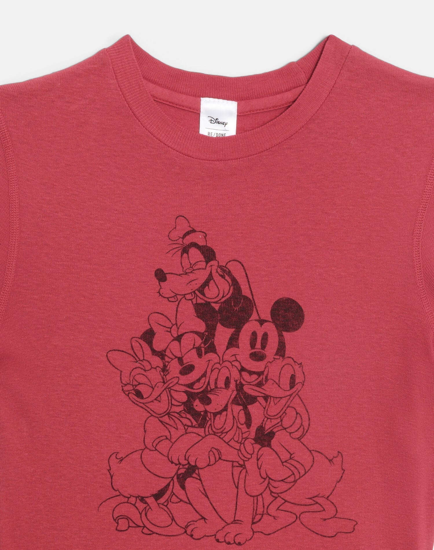Womens | 90s Baby "Mickey Mouse Crew" Tee | Rosso