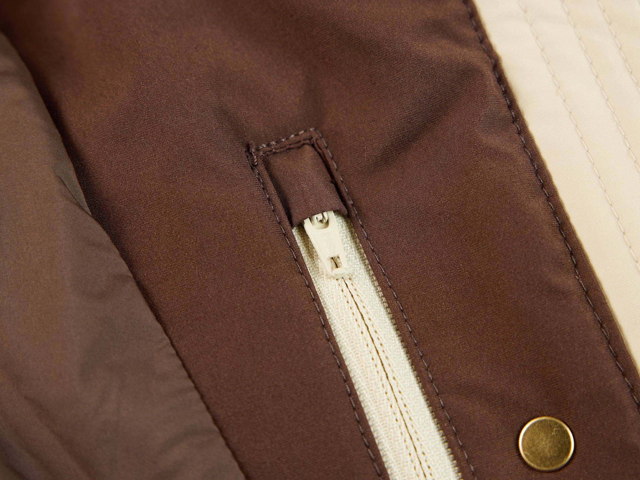 Contrast Trim Coat | Beige