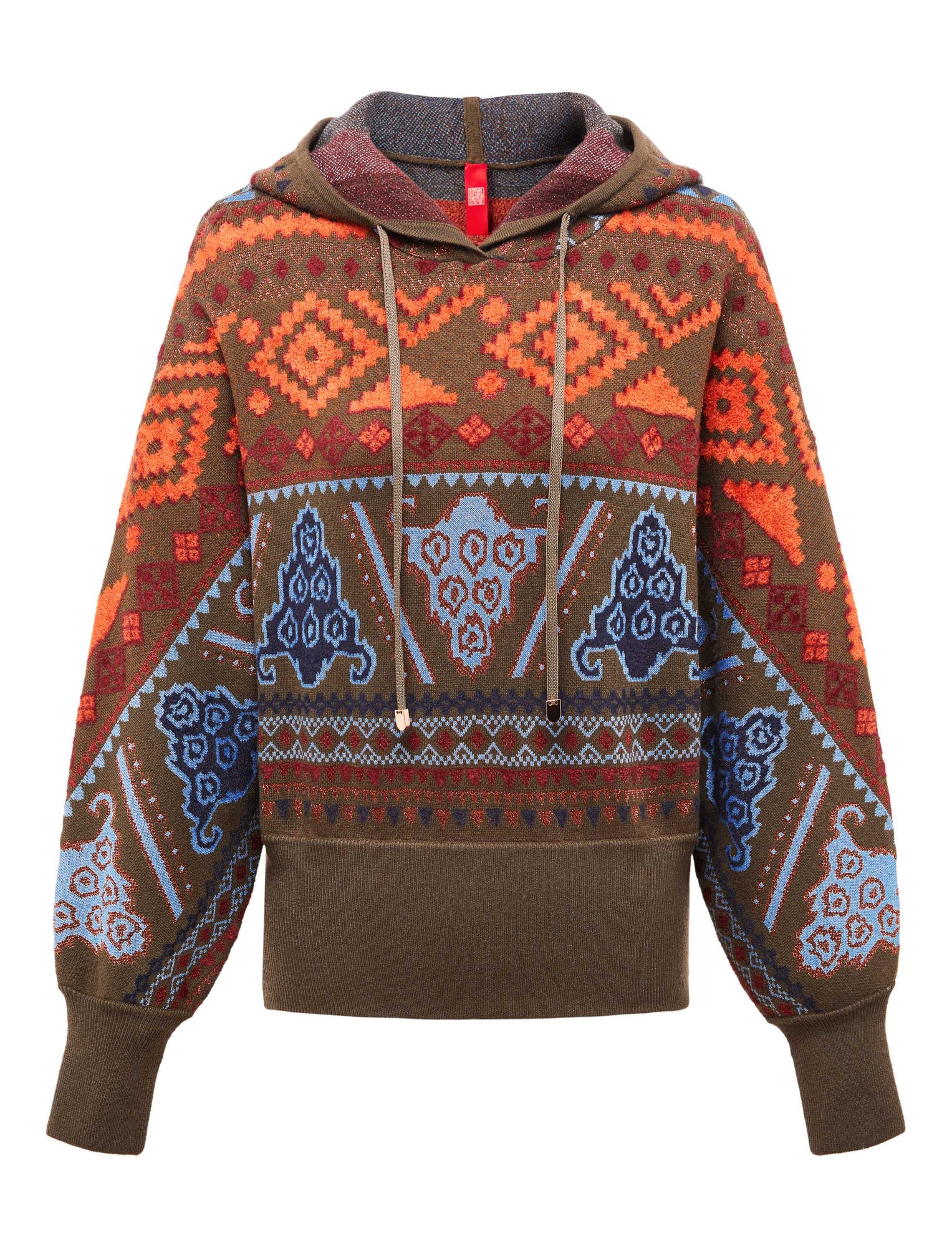 High-waisted Hooded Sweatshirt | Brown