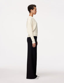 Another Tomorrow Merino Wool Dolman Sweater in Ivory – Wool Women's Knitwear