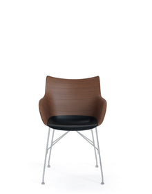 Q/Wood Armchair - Basic Veneer | Single | Dark Wood/Black