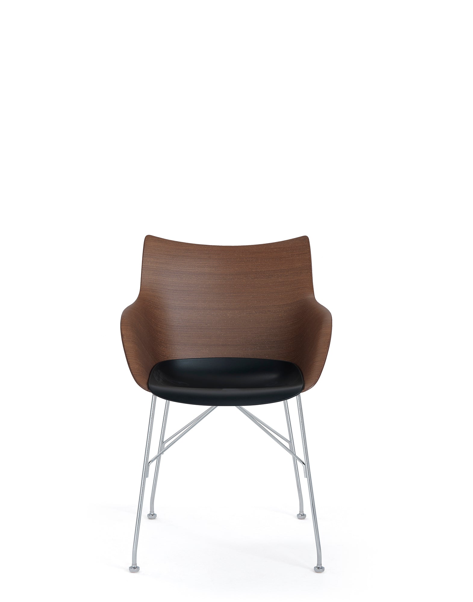 Q/Wood Armchair - Basic Veneer | Single | Dark Wood/Black