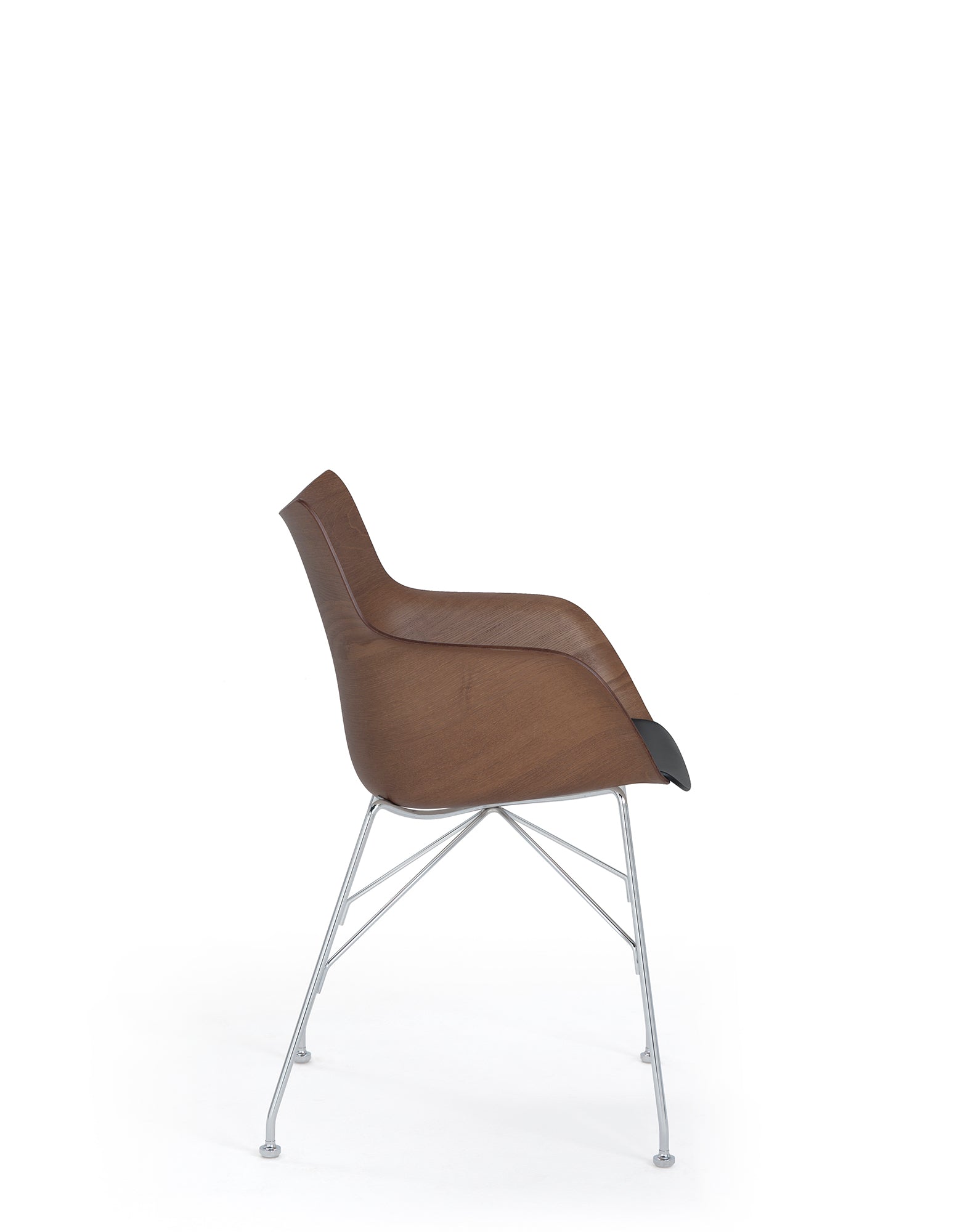 Q/Wood Armchair - Basic Veneer | Single | Dark Wood/Black