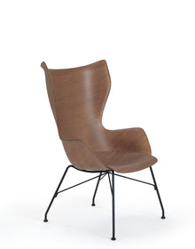 K/Wood Basic Veneer Amchair | Single | Dark Wood/Black