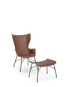 K/Wood Basic Veneer Amchair | Single | Dark Wood/Black