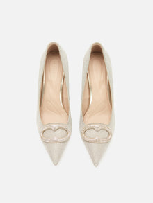 Auspicious Full-Diamond High-Heeled Shoes | Golden