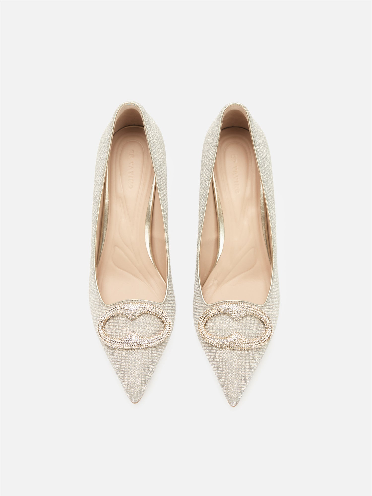 Auspicious Full-Diamond High-Heeled Shoes | Golden