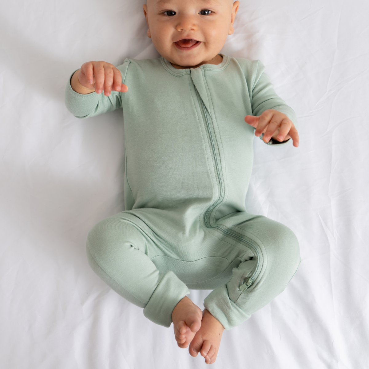 Baby | Bamboo Pajamas w/ DreamCuffs® | Sage Green