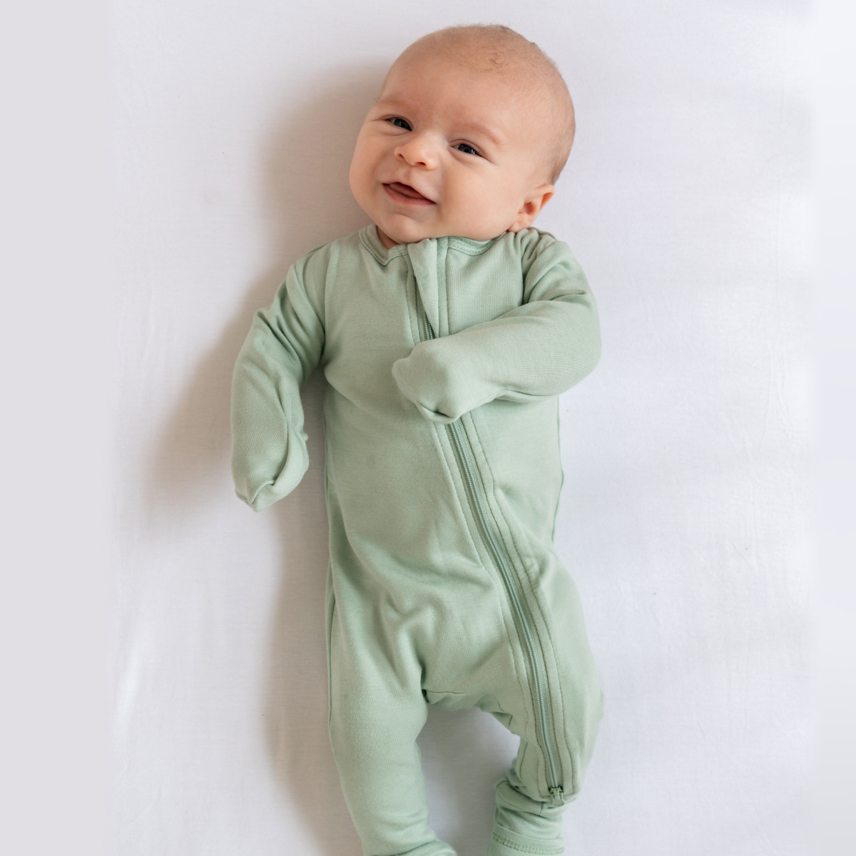 Baby | Bamboo Pajamas w/ DreamCuffs® | Sage Green