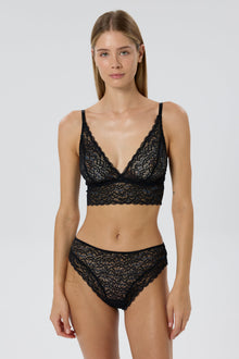 Arya Soft Triangle Bra | Black Teal
