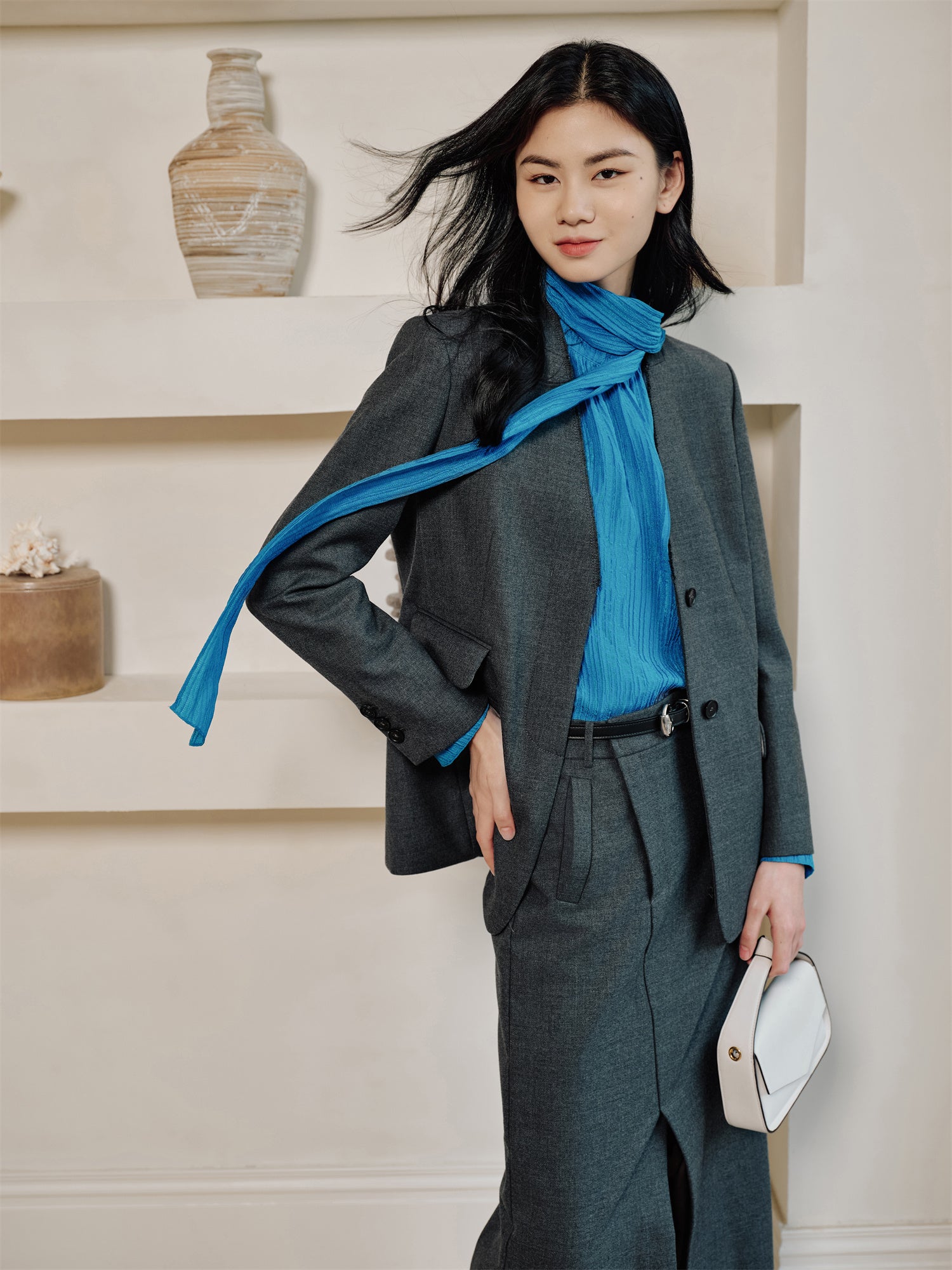 Ethnic Pleated Top | Sapphire