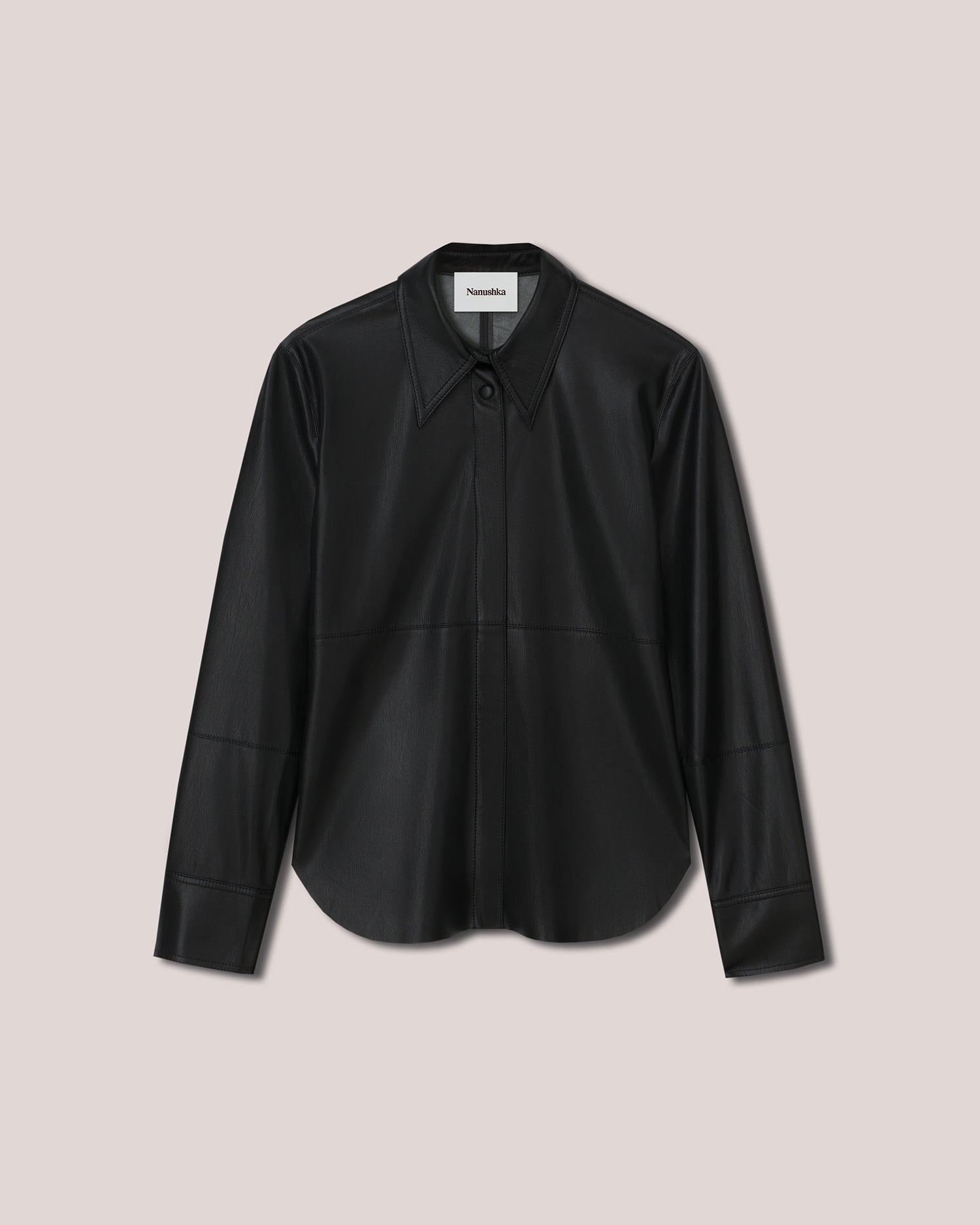 Naum Alt-Leather Shirt | Black