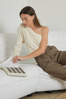 One Shoulder Long Sleeve Knit Top - Almina Concept