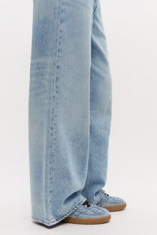 08 Denim Raw Edge Sneakers | Light Blue Vintage
