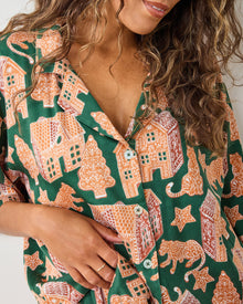 Gingerbread Party - Eco Satin Wildest Dreams Set - Hunter Green - Printfresh