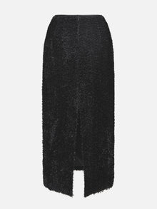 Straight Silk Skirt | Black