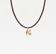 The Stone Bubble Letter Necklace | 18K Gold Plated Brass