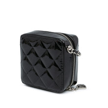 Chanel | Pre-Owned CC Quilted Patent Diamond Resin Clutch With Chain | Black
