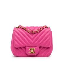 Chanel | Pre-Owned Mini Square Classic Chevron Lambskin Single Flap - II | Pink