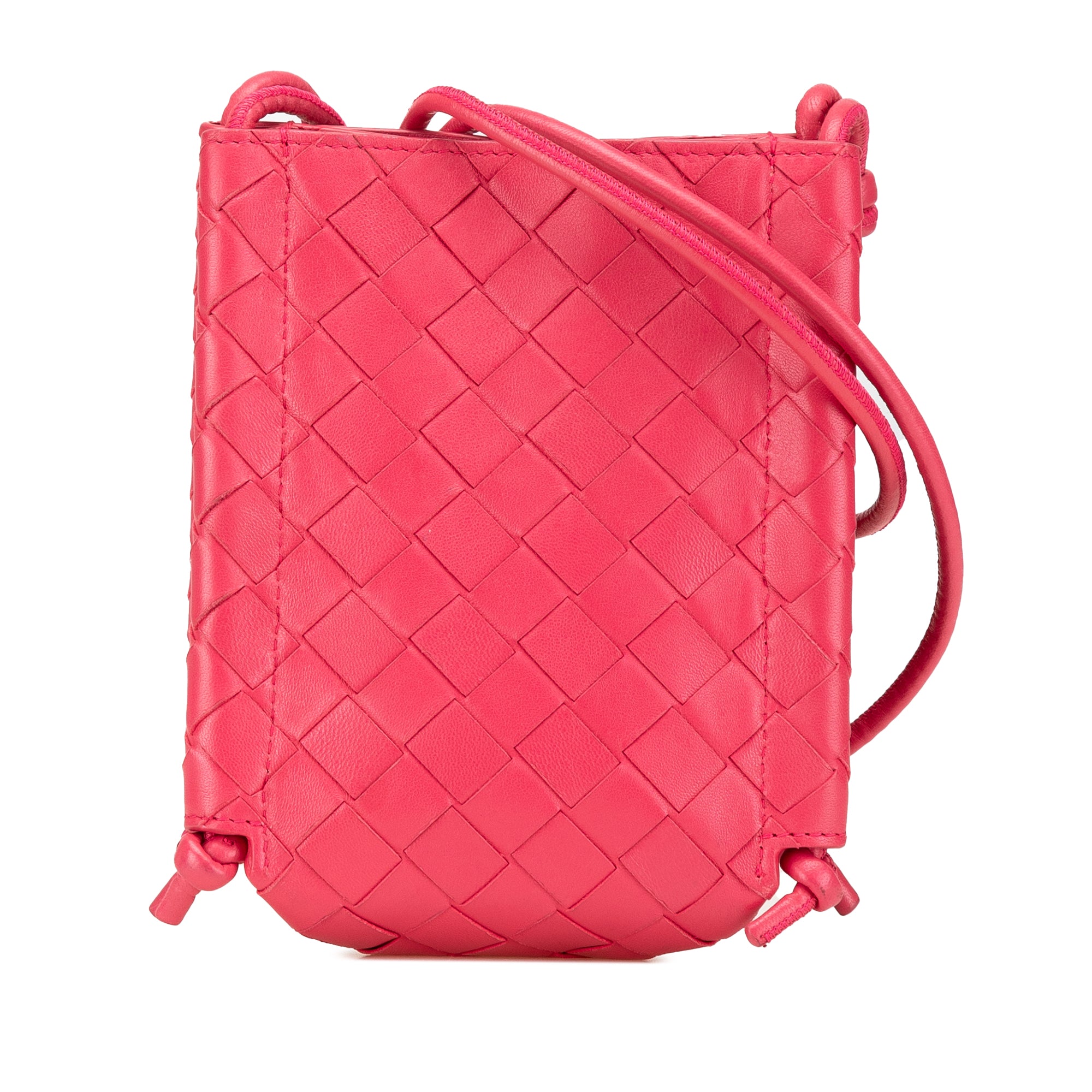 Bottega Veneta | Pre-Owned Mini Nappa Intrecciato The Knot Crossbody | Pink/Strawberry