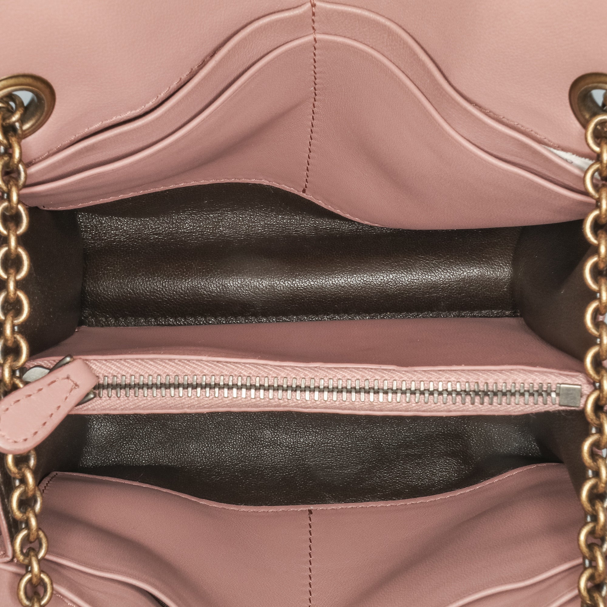 Bottega Veneta | Pre-Owned Nappa Intrecciato Chain Wallet | Pink