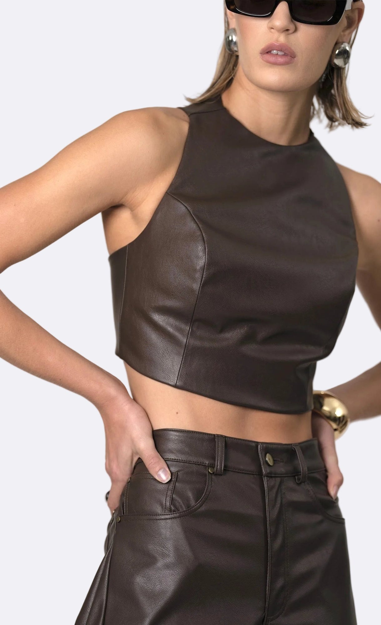 Perrie Crop | Brown
