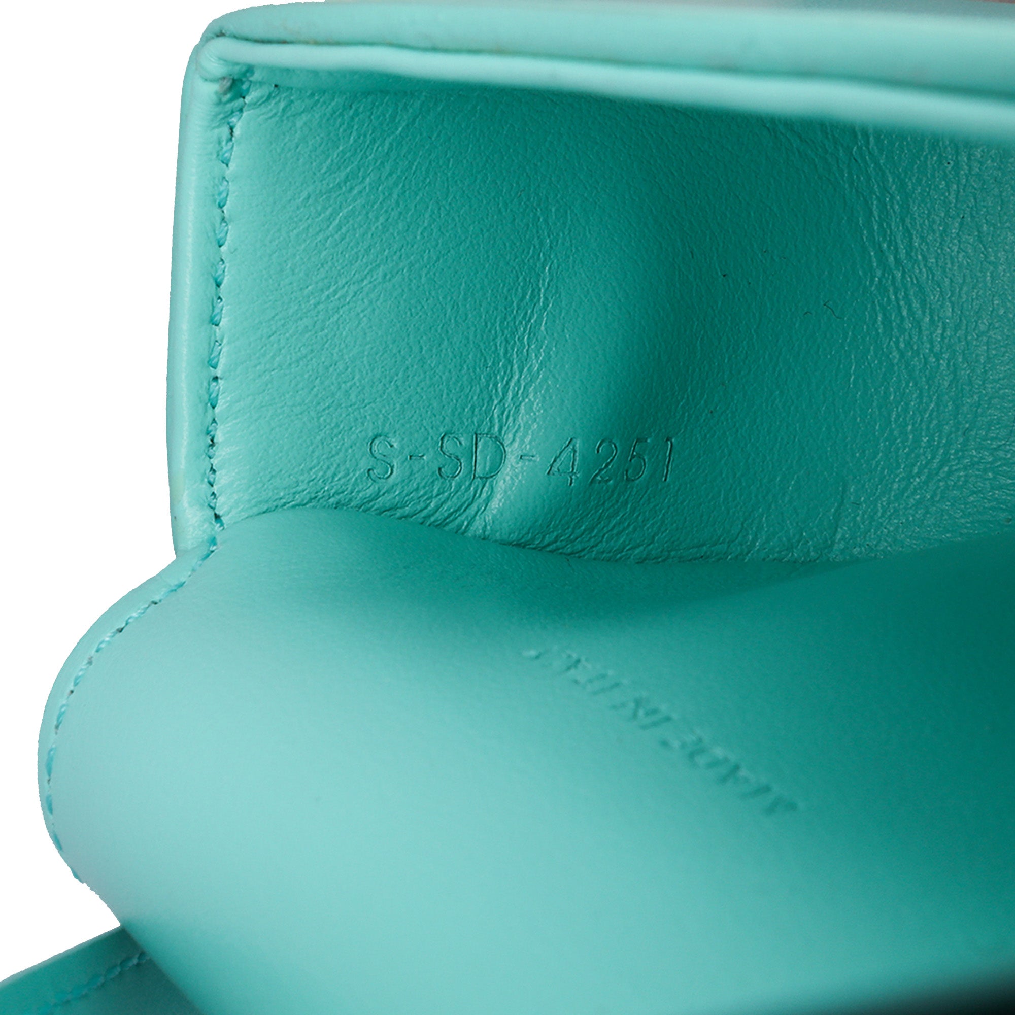 Celine | Pre-Owned Leather Triomphe AirPods Case with Strap - II | Blue/Turquoise