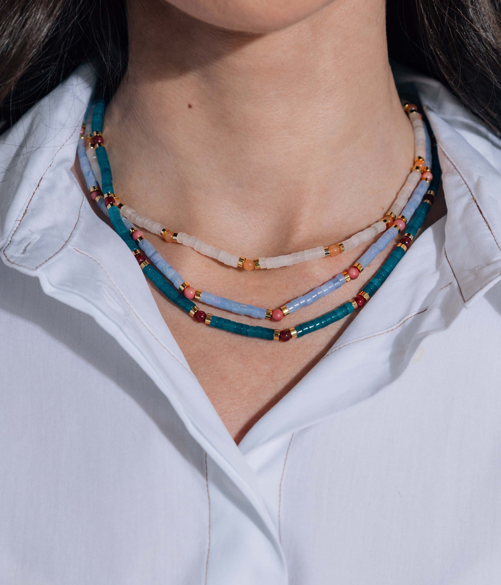 Oriel Necklace in White - Loren Hope