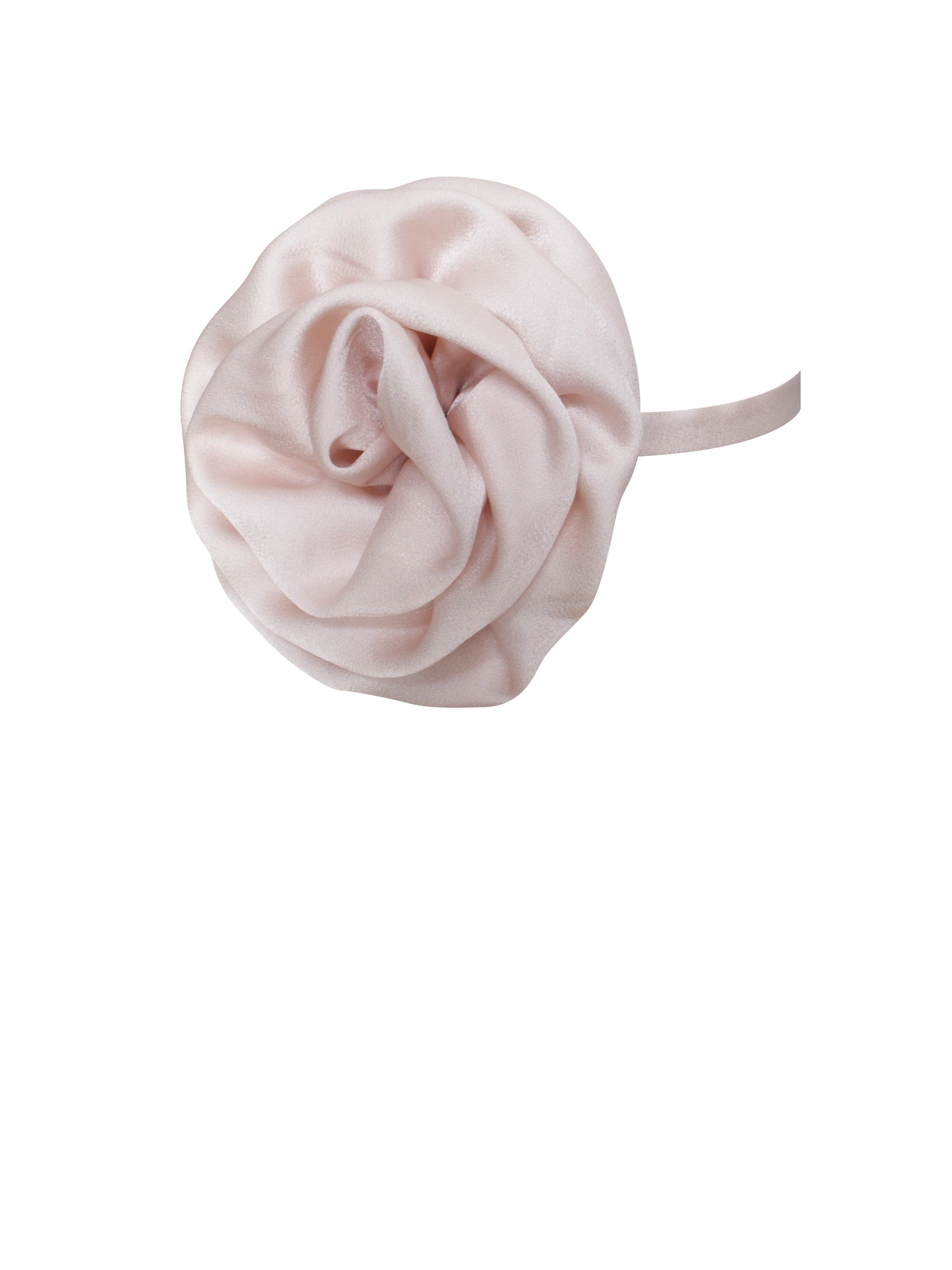 Vida Satin Rose Flower Choker | Beige