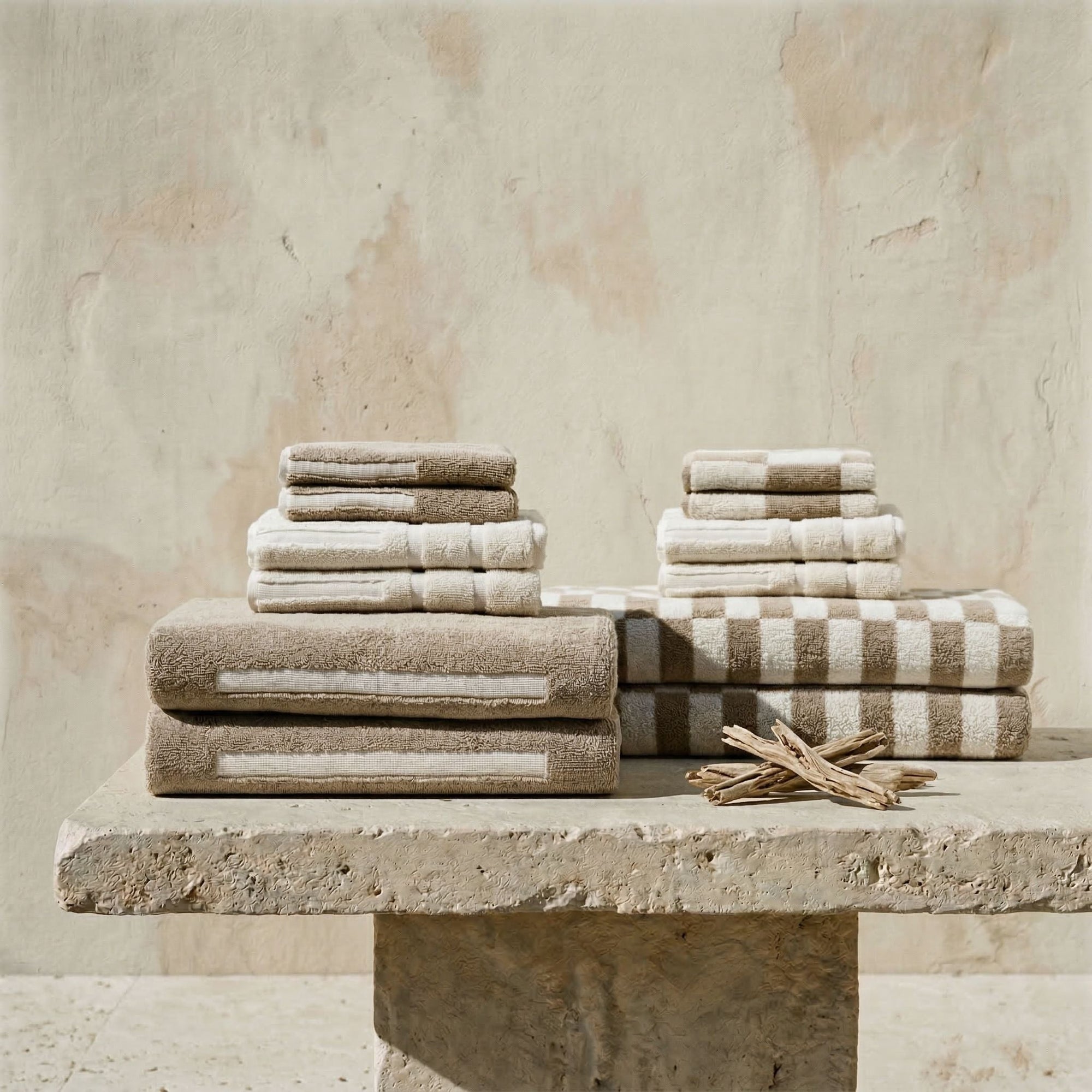 Pietra Australian Cotton Towels | Tan/Ecru