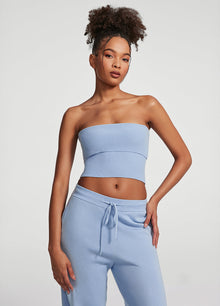 Chunky Knit Crop Top | Sky Blue