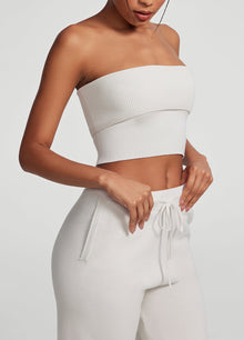 Chunky Knit Crop Top | White