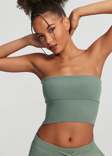 Chunky Knit Crop Top | Sage Green