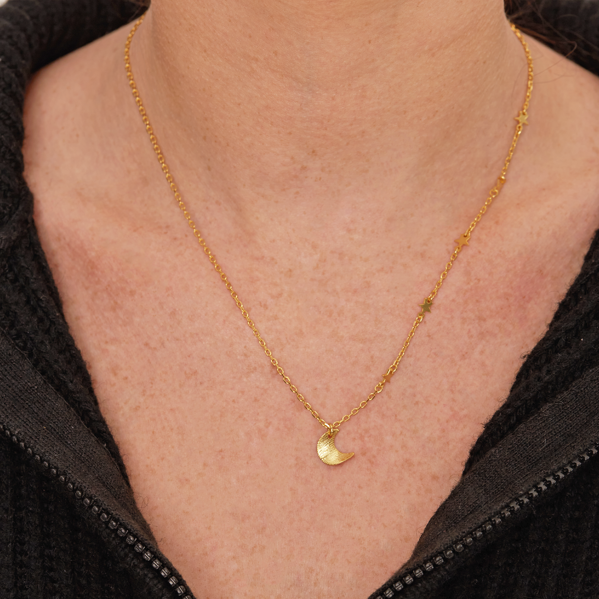 Crescent Star Necklace | Gold Plated